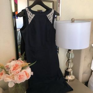 Ann Taylor dress blue w lace back